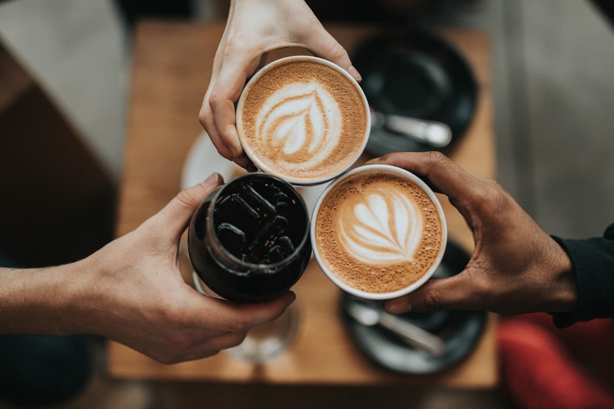 Coffee served at a cafe, an illustrative ad photograph
