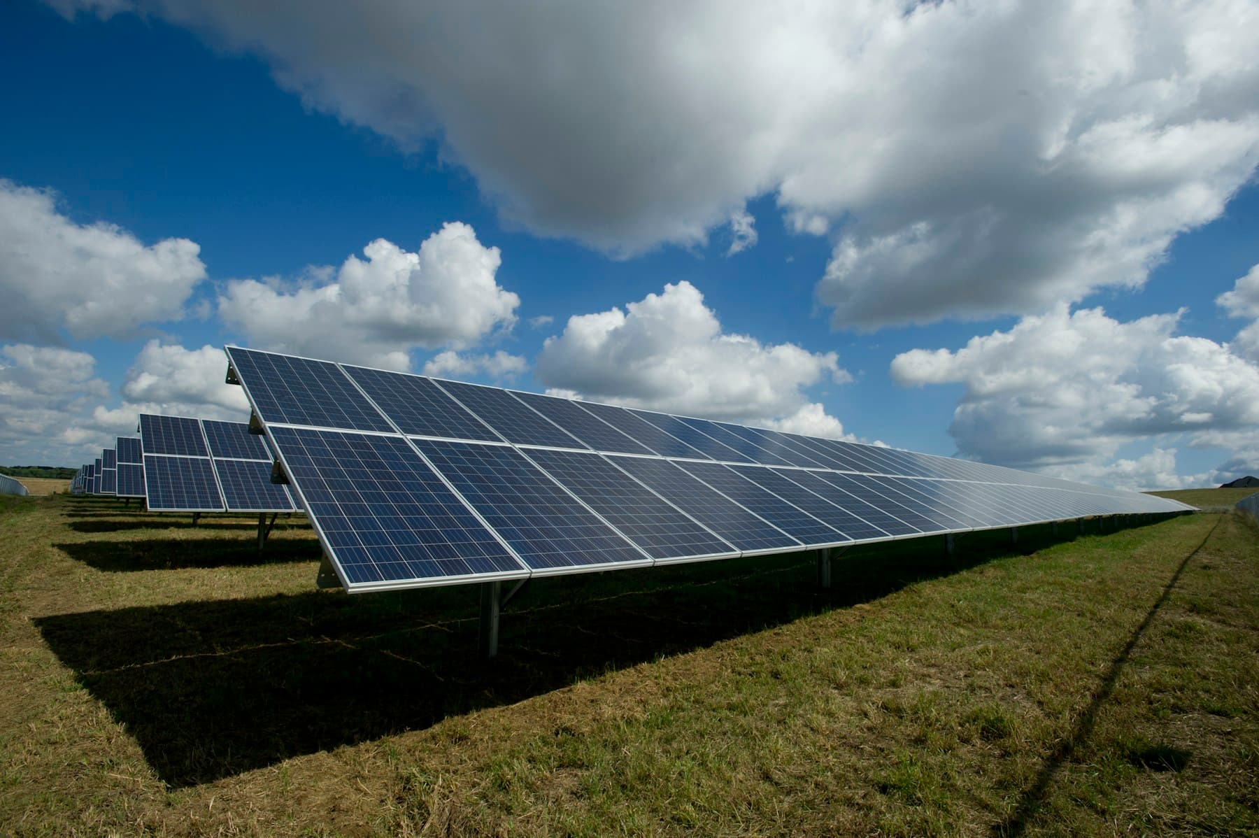 Ground-mounted solar panels, an example subject for a local-business ad